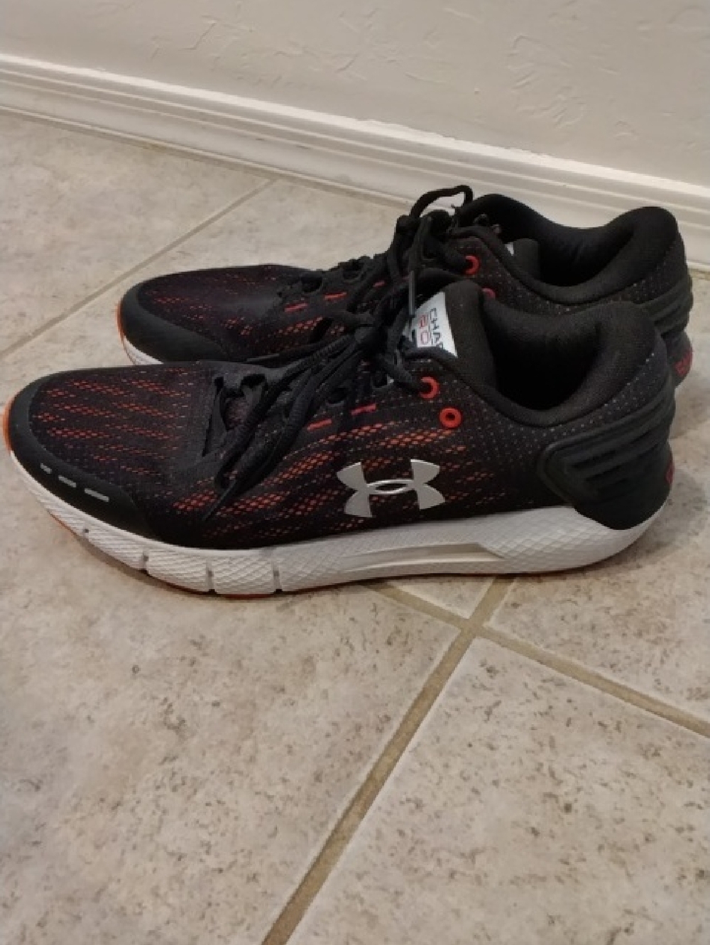 Under Armour Black and Orange Men's Athletic Sneakers